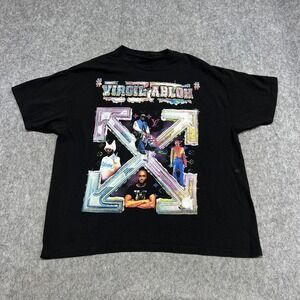 Dbruze Shirt Mens 2XL Black Virgil Abloh Off White Graphic AOP Tee Streetwear